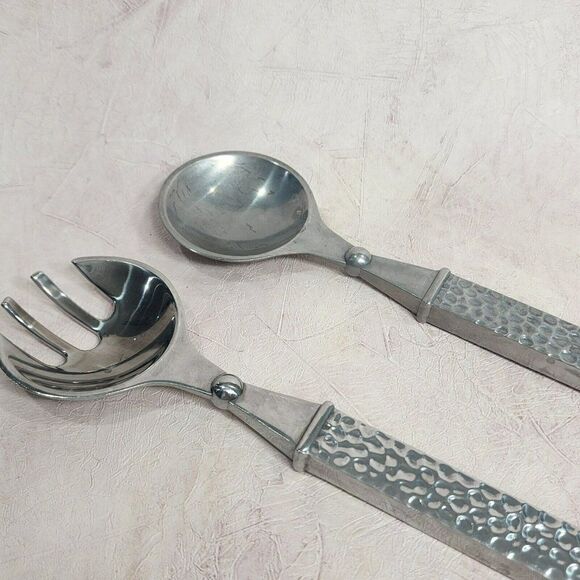 Southern Living At Home Conroy Salad Servers Set Hammered Handle - Picture 4 of 9